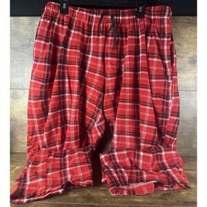 Open Trails Mens Size XL Red Striped Polyester Draw String Lounge Sleep Pants
